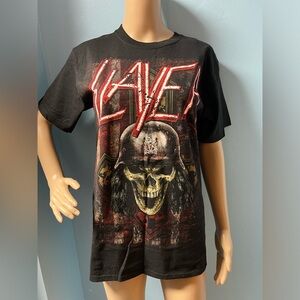 Hanes Black Graphic Tee with Red Accents